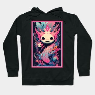 Cute Axolotl Anime Art Design | Cute Animals | Axolotl Hentaii Chibi Kawaii Design Hoodie